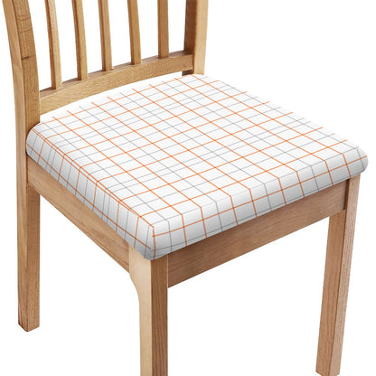 White Halloween Tattersall Pattern Print Chair Cushion Cover