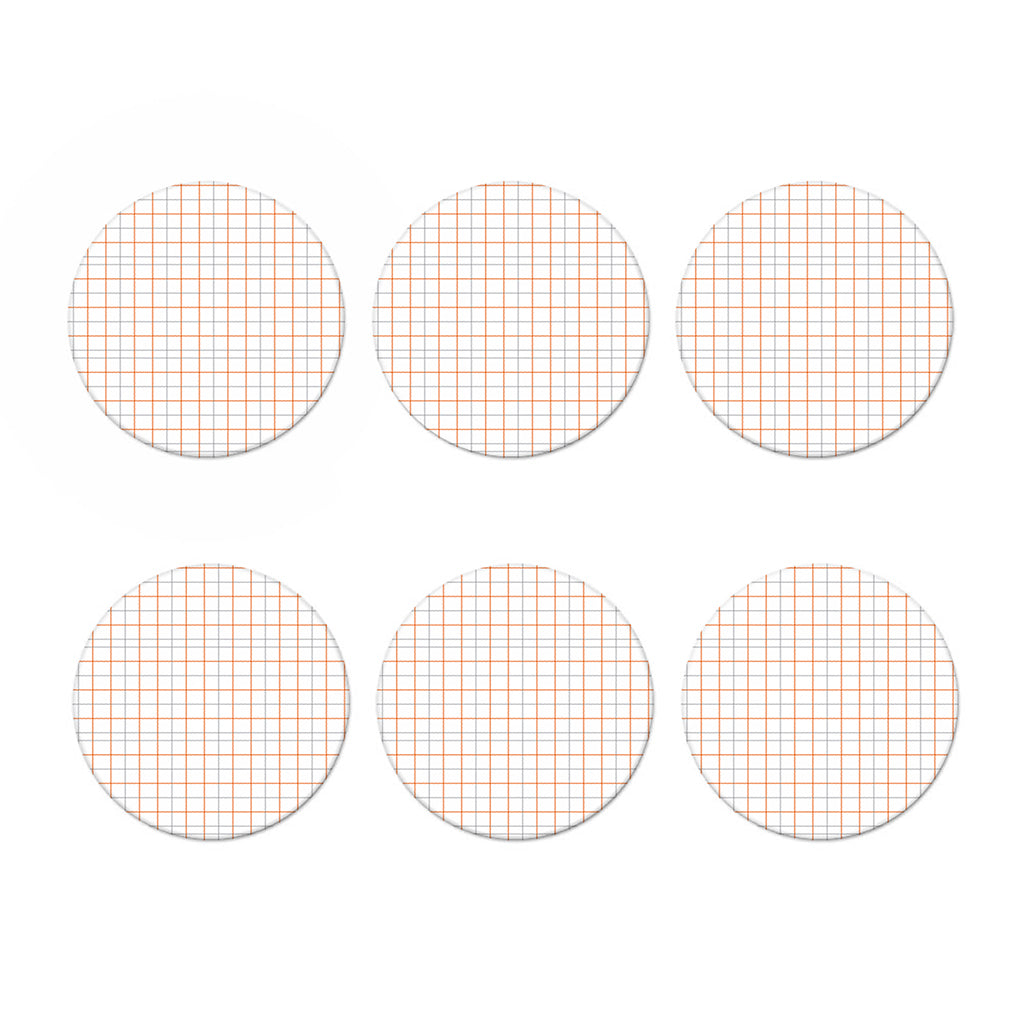 White Halloween Tattersall Pattern Print Coaster Set