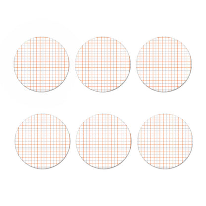 White Halloween Tattersall Pattern Print Coaster Set