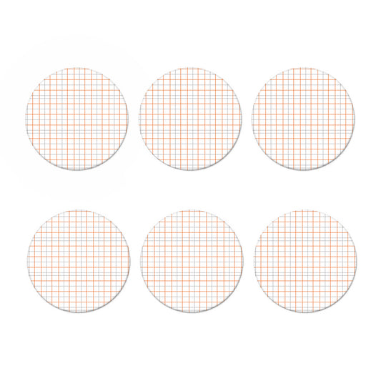 White Halloween Tattersall Pattern Print Coaster Set