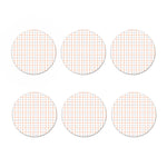 White Halloween Tattersall Pattern Print Coaster Set