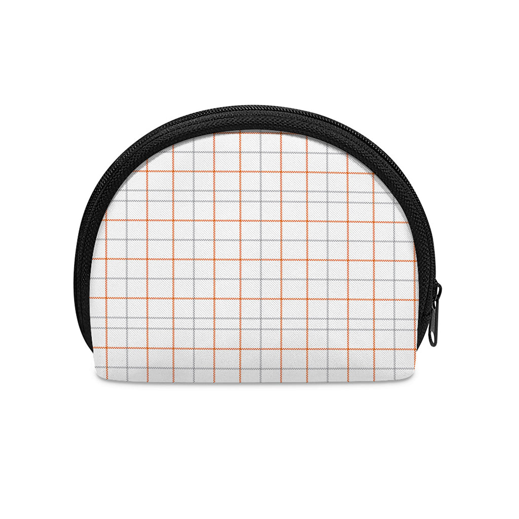 White Halloween Tattersall Pattern Print Coin Purse