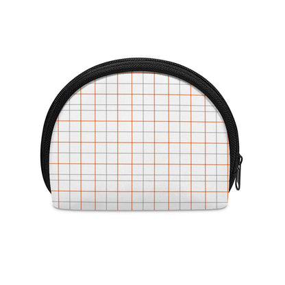 White Halloween Tattersall Pattern Print Coin Purse