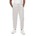 White Halloween Tattersall Pattern Print Cotton Sweatpants