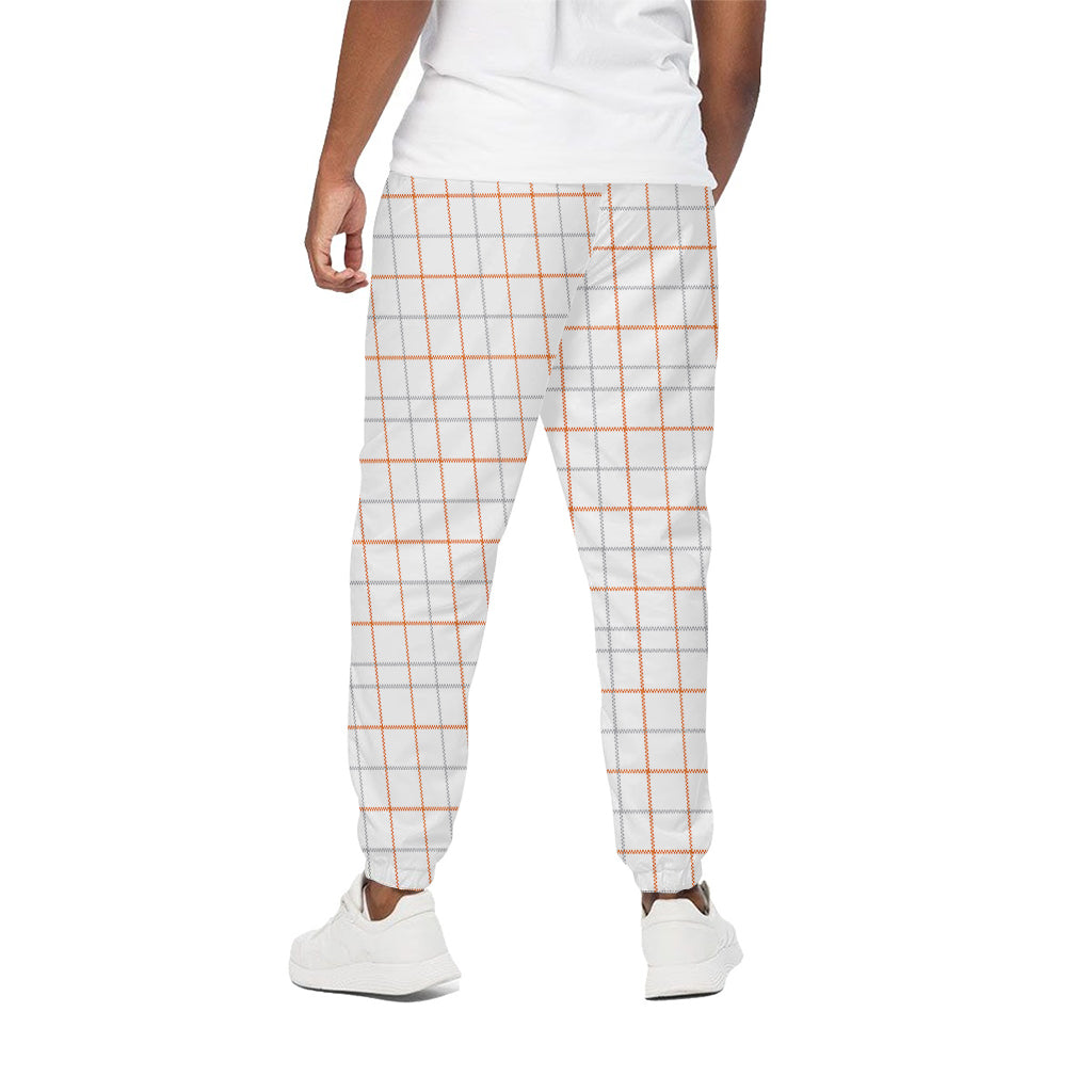 White Halloween Tattersall Pattern Print Cotton Pants