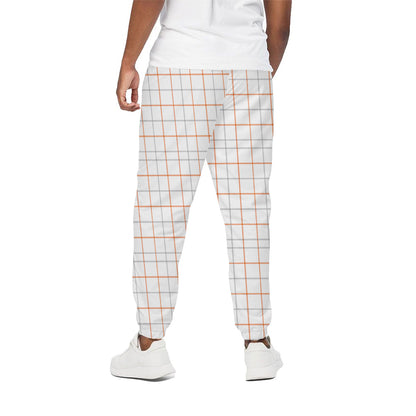 White Halloween Tattersall Pattern Print Cotton Pants