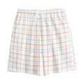 White Halloween Tattersall Pattern Print Cotton Shorts