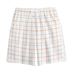 White Halloween Tattersall Pattern Print Cotton Shorts
