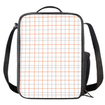 White Halloween Tattersall Pattern Print Crossbody Lunch Bag
