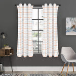 White Halloween Tattersall Pattern Print Curtain