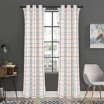 White Halloween Tattersall Pattern Print Curtain