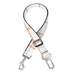 White Halloween Tattersall Pattern Print Dog Seat Belt