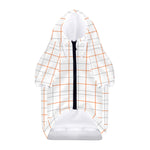 White Halloween Tattersall Pattern Print Dog Zip Up Hoodie