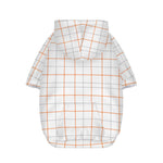 White Halloween Tattersall Pattern Print Dog Zip Up Hoodie