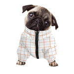 White Halloween Tattersall Pattern Print Dog Zip Up Jacket