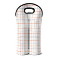 White Halloween Tattersall Pattern Print Double Neoprene Wine Tote