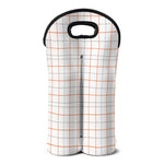 White Halloween Tattersall Pattern Print Double Neoprene Wine Tote