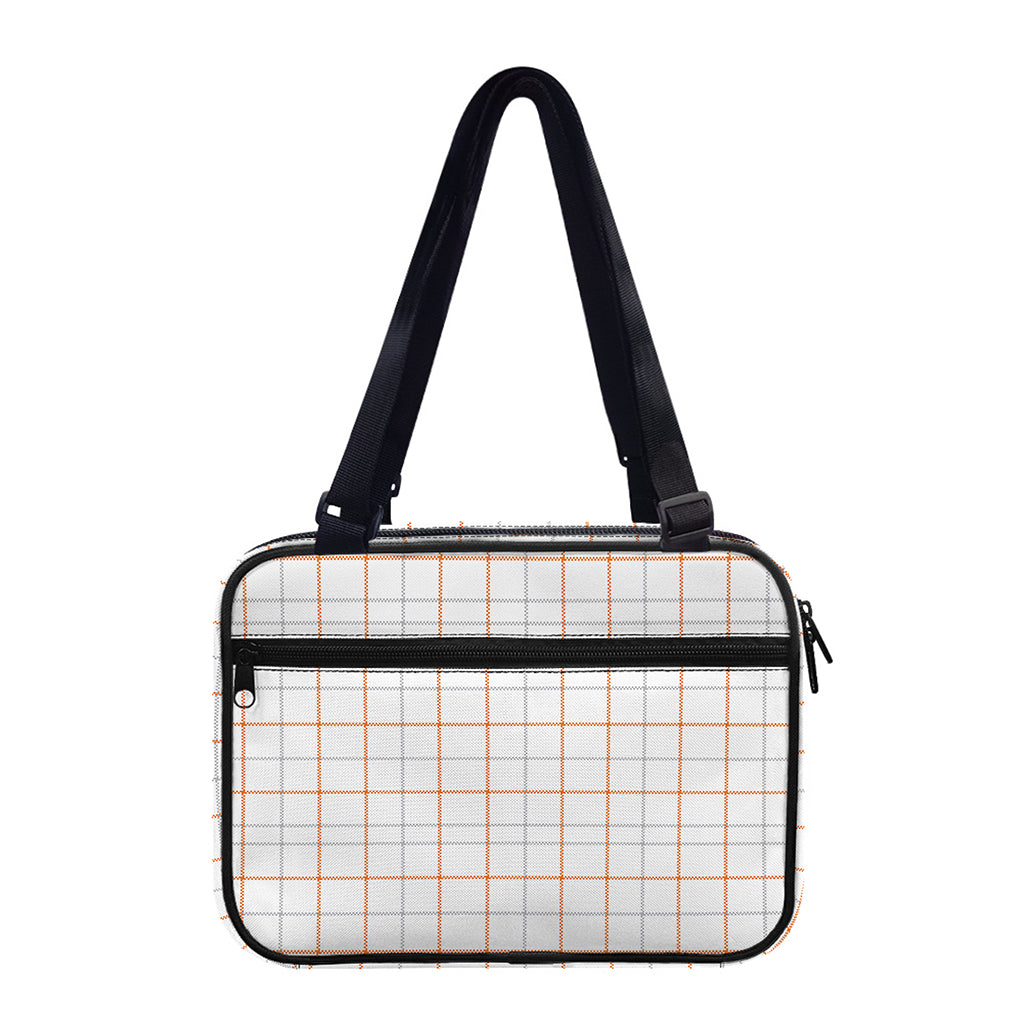 White Halloween Tattersall Pattern Print Double Strap Bible Bag