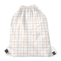 White Halloween Tattersall Pattern Print Drawstring Bag