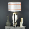 White Halloween Tattersall Pattern Print Drum Lamp Shade