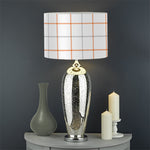 White Halloween Tattersall Pattern Print Drum Lamp Shade