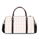 White Halloween Tattersall Pattern Print Duffle Bag