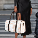 White Halloween Tattersall Pattern Print Duffle Bag