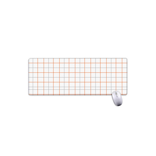 White Halloween Tattersall Pattern Print Extended Mouse Pad