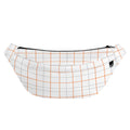 White Halloween Tattersall Pattern Print Fanny Pack