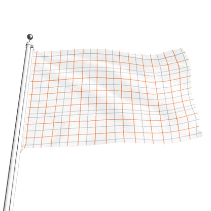 White Halloween Tattersall Pattern Print Flag