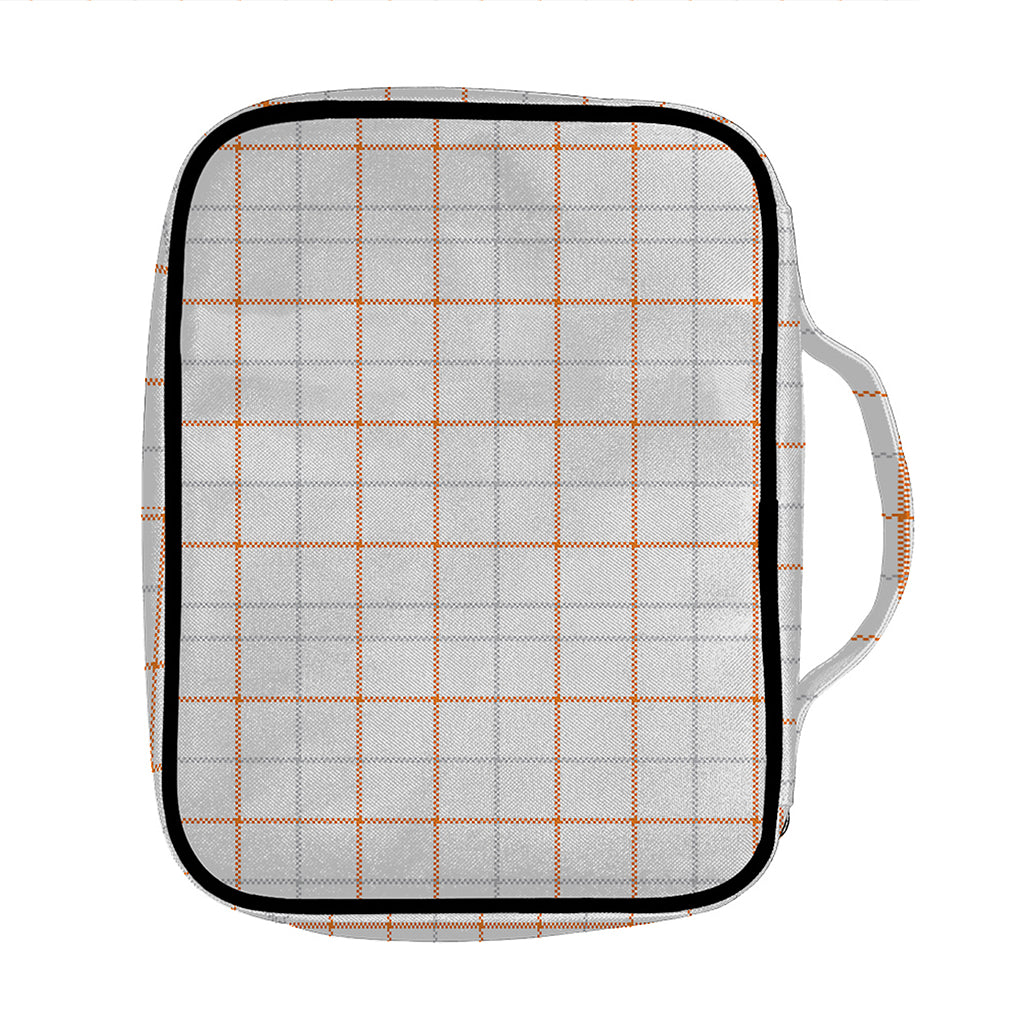 White Halloween Tattersall Pattern Print Front Pocket Bible Bag