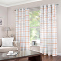 White Halloween Tattersall Pattern Print Grommet Curtains