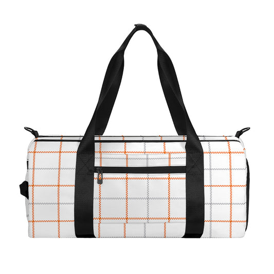 White Halloween Tattersall Pattern Print Gym Bag
