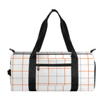 White Halloween Tattersall Pattern Print Gym Bag