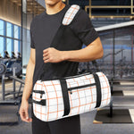White Halloween Tattersall Pattern Print Gym Bag