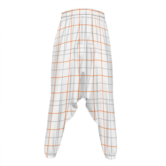 White Halloween Tattersall Pattern Print Hammer Pants