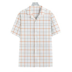 White Halloween Tattersall Pattern Print Hawaiian Shirt