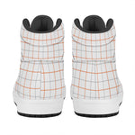 White Halloween Tattersall Pattern Print High Top Leather Sneakers