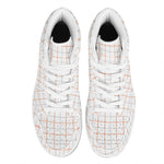 White Halloween Tattersall Pattern Print High Top Leather Sneakers