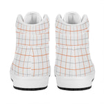 White Halloween Tattersall Pattern Print High Top Leather Sneakers