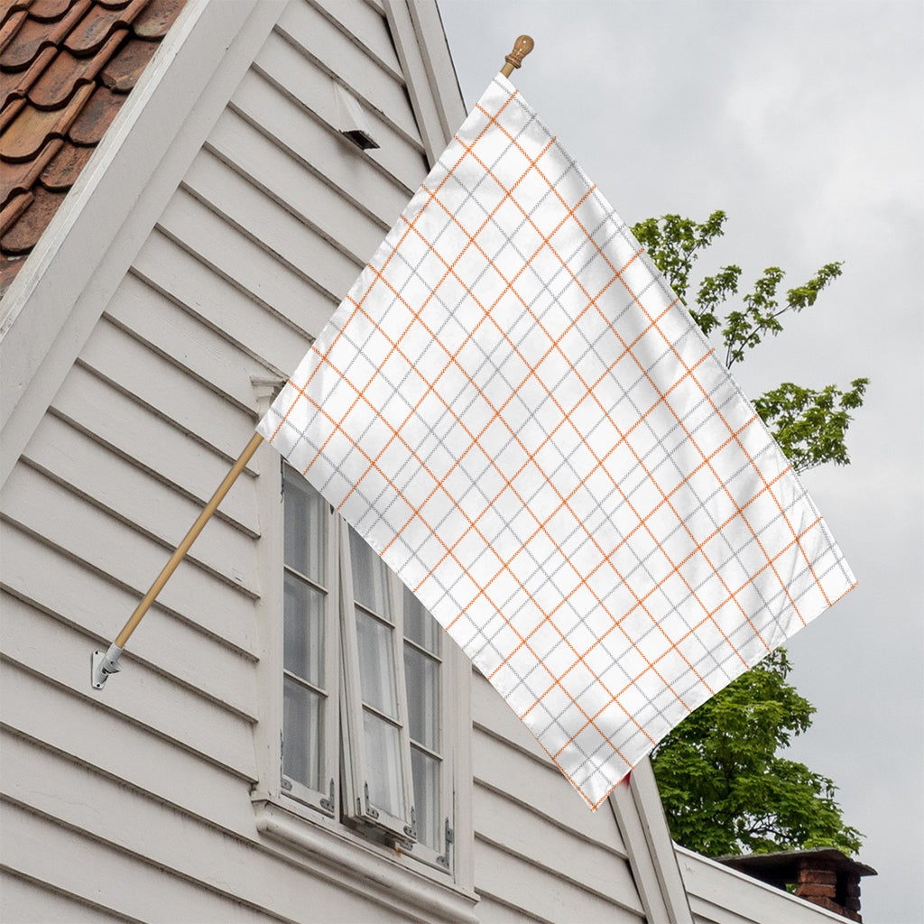 White Halloween Tattersall Pattern Print House Flag