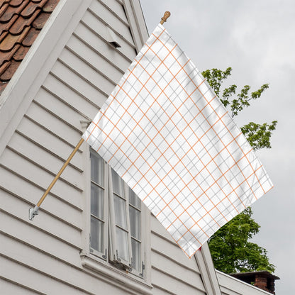 White Halloween Tattersall Pattern Print House Flag