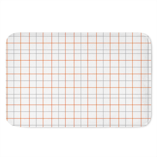 White Halloween Tattersall Pattern Print Indoor Door Mat