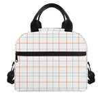 White Halloween Tattersall Pattern Print Insulated Lunch Bag