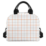 White Halloween Tattersall Pattern Print Insulated Lunch Bag