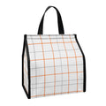 White Halloween Tattersall Pattern Print Insulated Lunch Tote