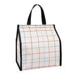 White Halloween Tattersall Pattern Print Insulated Lunch Tote