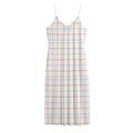 White Halloween Tattersall Pattern Print Jersey Midi Cami Dress