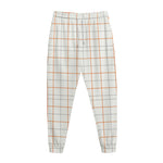 White Halloween Tattersall Pattern Print Jogger Pants