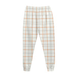 White Halloween Tattersall Pattern Print Jogger Pants